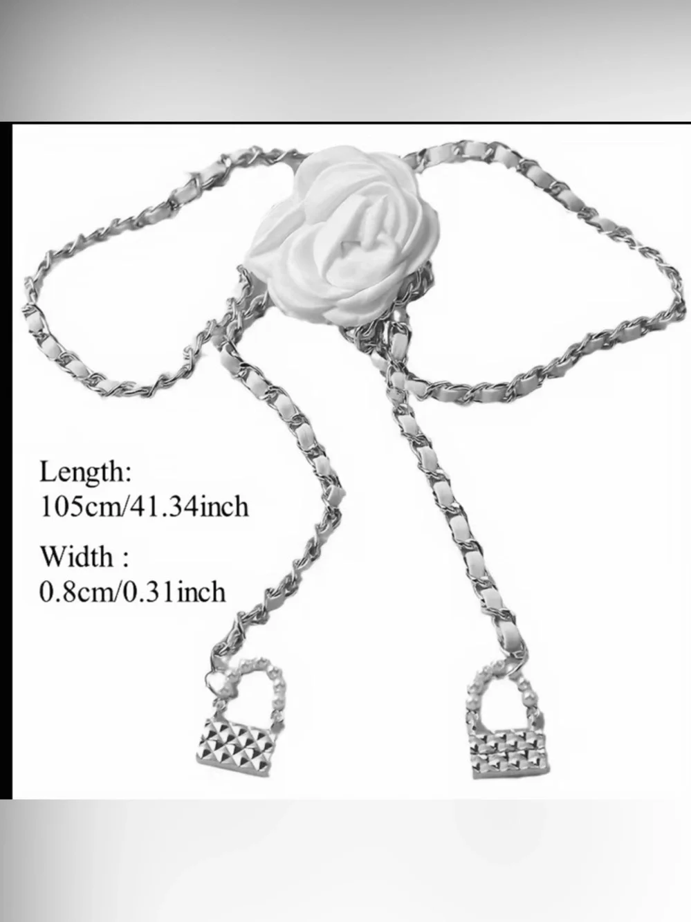 Camellia Waist ⛓️‍💥 Chain Women'S Flower Metal Chain Belt Black Floral Accents